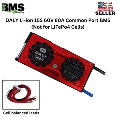 DALY BMS 15S 60V Lithium ion 80A Common Port Battery protection module.