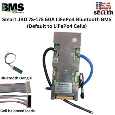 Jiabaida (JBD) Smart 7s-17s LiFePo4 60A Bluetooth Universal BMS.