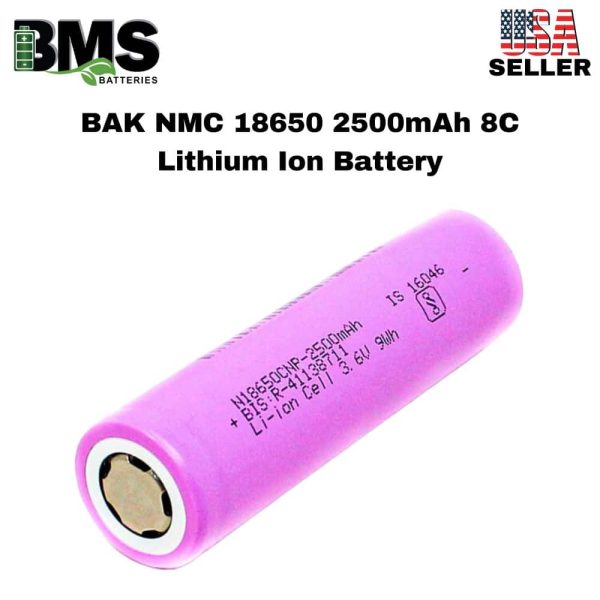 BAK NMC 18650 2500mAh 8C Lithium Ion Battery