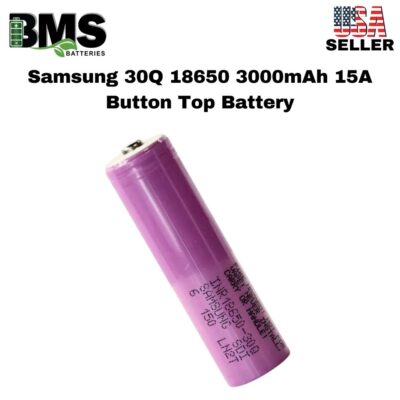 Samsung 30Q 18650 3000mAh 15A Button Top Battery