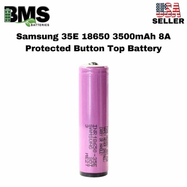 Samsung 35E 18650 3500mAh 8A Protected Button Top Battery