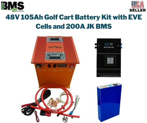 48V 105Ah Golf Cart Battery Kit with EVE Cells and 200A JK BMS