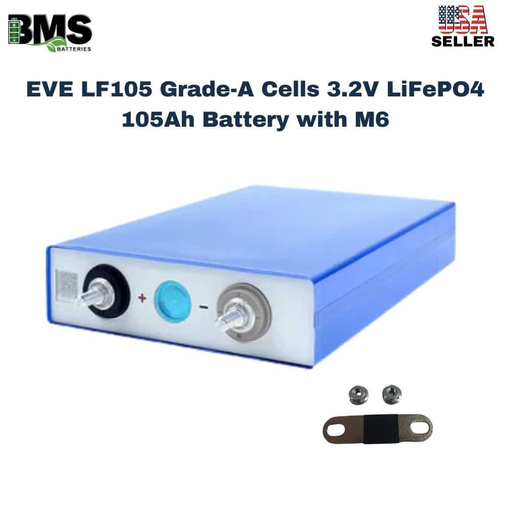 EVE LF105 Grade-A Cells 3.2V LiFePO4 105Ah Battery with M6