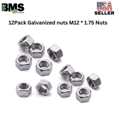 12Pack Galvanized nuts M12 * 1.75 Nuts