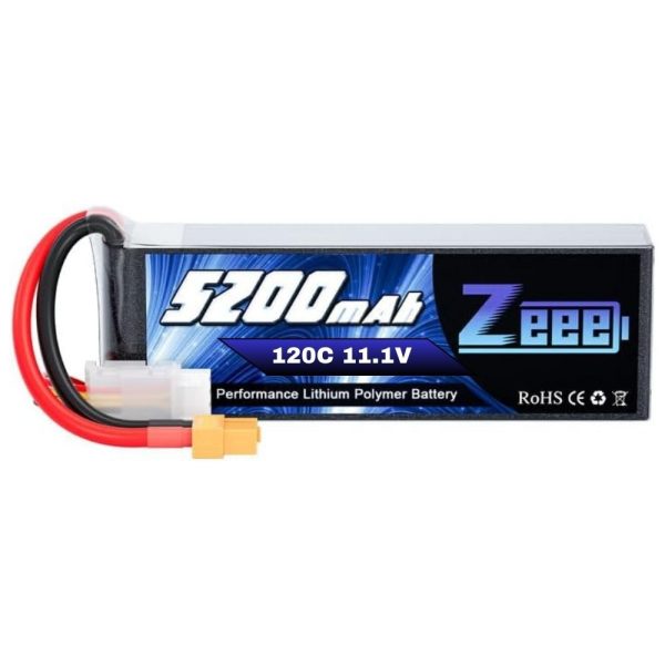 Zeee 3S 5200mAh Lipo Battery 11.1V 120C XT60 Connector with Soft Case RC Battery