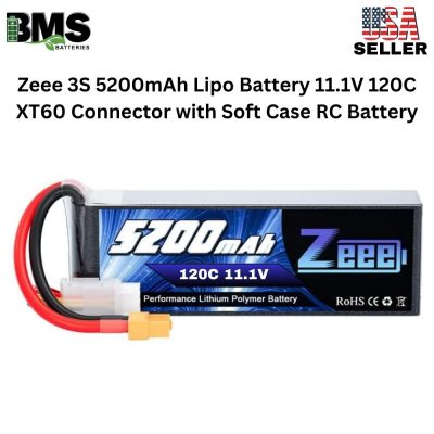 Zeee 3S 5200mAh Lipo Battery 11.1V 120C XT60 Connector with Soft Case RC Battery