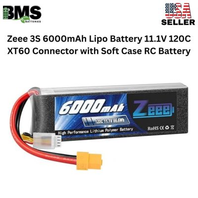 Zeee 3S 6000mAh Lipo Battery 11.1V 120C XT60 Connector with Soft Case RC Battery