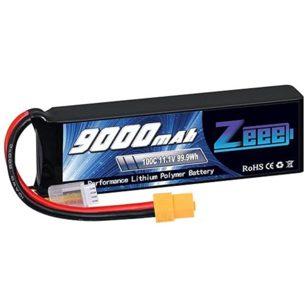 Zeee 3S 9000mAh Lipo Battery 11.1V 100C XT60 Connector with Soft Case RC Battery