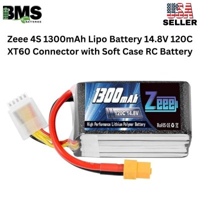 Zeee 4S 1300mAh Lipo Battery 14.8V 120C XT60 Connector with Soft Case RC Battery