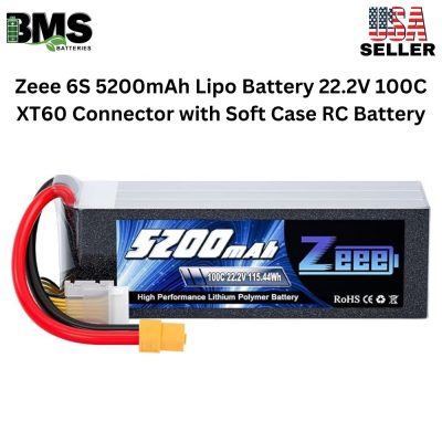 Zeee 6S 5200mAh Lipo Battery 22.2V 100C XT60 Connector with Soft Case RC Battery