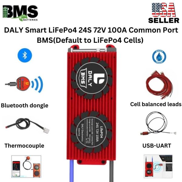 DALY Smart BMS 24S 72V 100A LiFePo4 Battery Protection Module