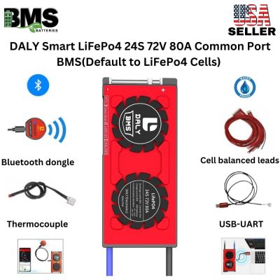 DALY Smart BMS 24S 72V 80A LiFePo4 Battery Protection Module