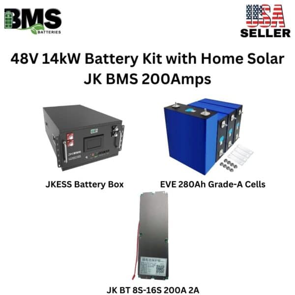 48V 14KW Battery Kit with Home Solar JK BMS 200Amps