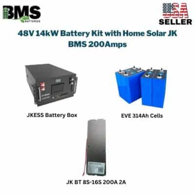48V 14kW Battery Kit with Home Solar JK BMS 200Amps