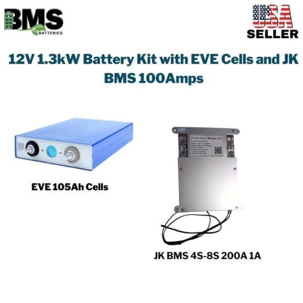 12V 1.3kW Battery Kit with EVE Cells JK BMS 100Amps
