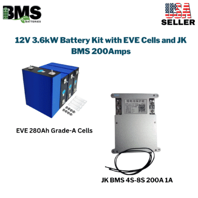 12V 3.6kW Battery Kit with EVE Cells and JK BMS 200Amps