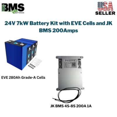 24V 7kW Battery Kit with EVE Cells and JK BMS 200Amps