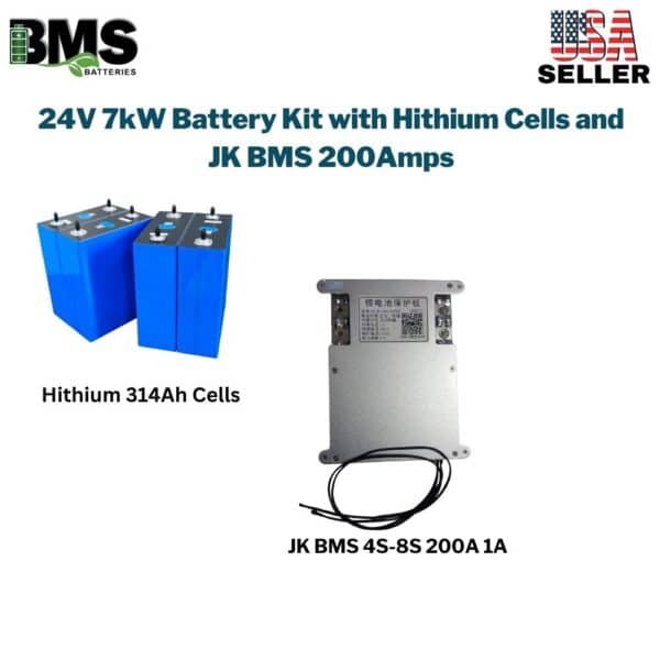 24V 7kW Battery Kit with Hithium Cells and JK BMS 200Amps