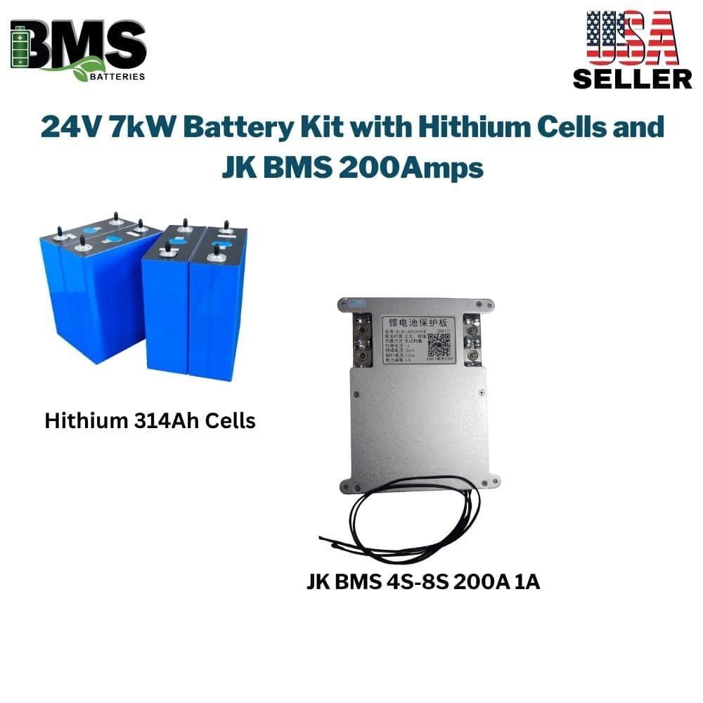 24V 7kW Battery Kit with Hithium Cells and JK BMS 200Amps