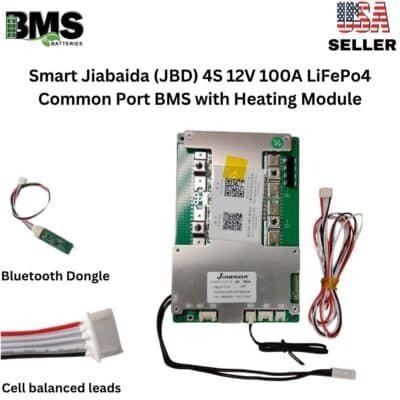 Smart Jiabaida (JBD) 4S 12V 100A LiFePo4 Common Port BMS with Heating Module