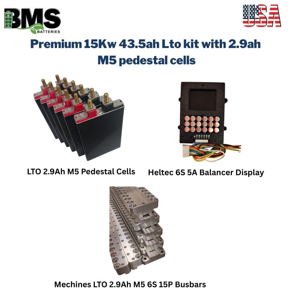 Premium 15Kw 43.5ah Lto kit with 2.9ah M5 pedestal cells