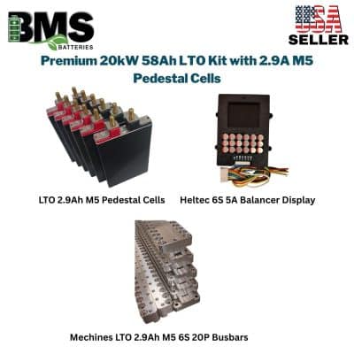 Premium 20kW 58Ah LTO Kit with 2.9A M5 Pedestal Cells