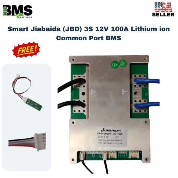 Smart Jiabaida (JBD) 3S 12V 100A Lithium ion Common Port Battery protection module.