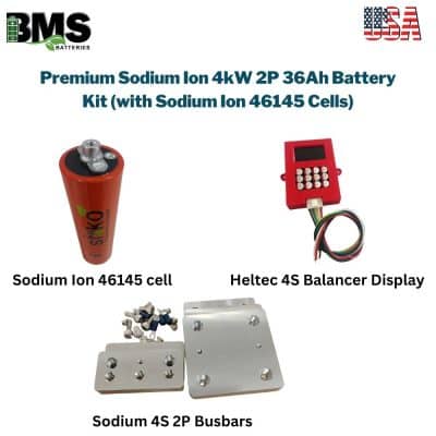 Premium Sodium Ion 4kW 2P 36Ah Battery Kit (with Sodium Ion 46145 Cells)