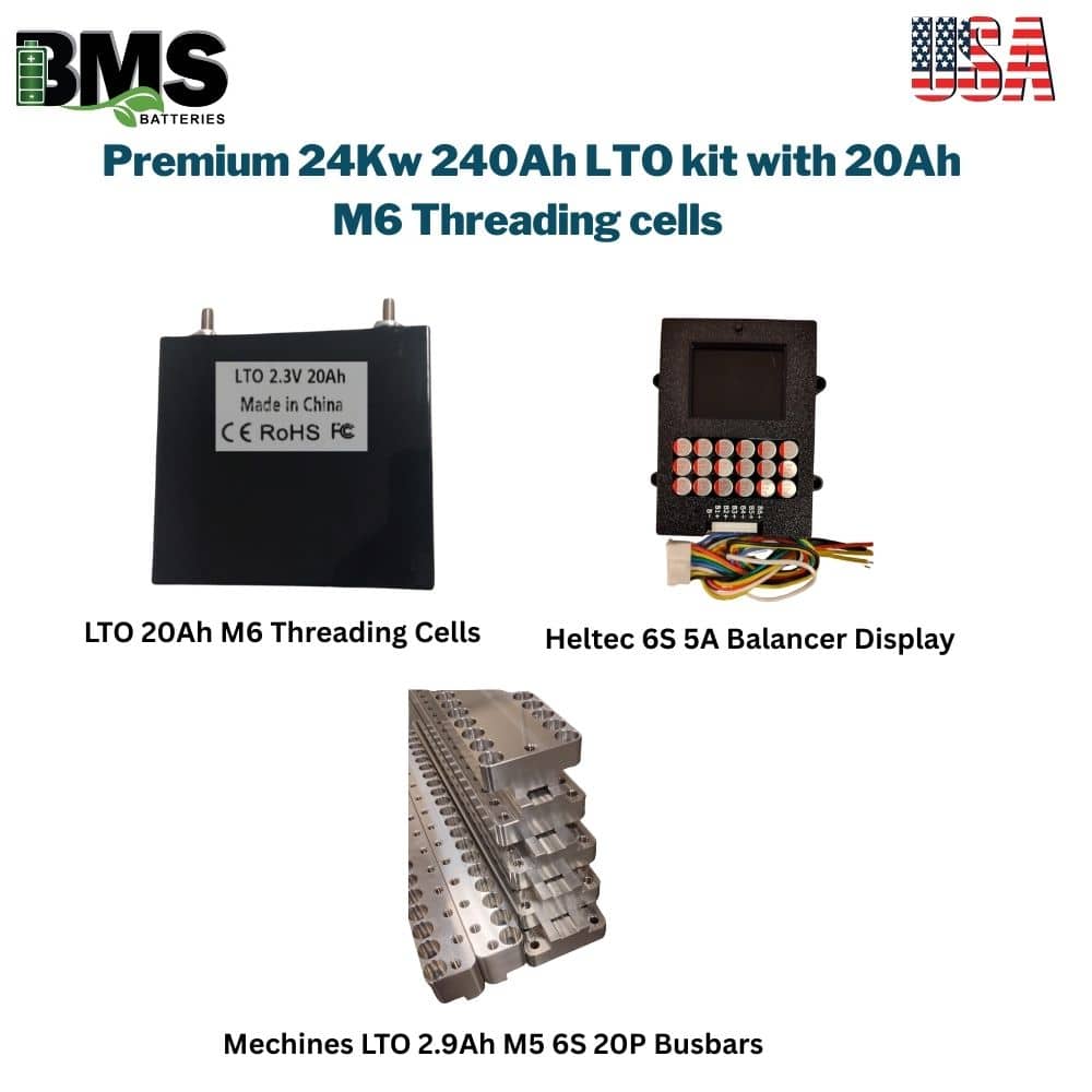 Premium 24Kw 240Ah LTO kit with 20Ah M6 Threading cells