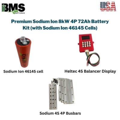 Premium Sodium Ion 8kW 4P 72Ah Battery Kit (with Sodium Ion 46145 Cells)
