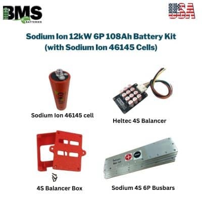 Sodium Ion 12kW 6P 108Ah Battery Kit (with Sodium Ion 46145 Cells)