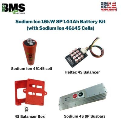 Sodium Ion 16kW 8P 144Ah Battery Kit (with Sodium Ion 46145 Cells)