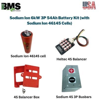 Sodium Ion 6kW 3P 54Ah Battery Kit (with Sodium Ion 46145 Cells)